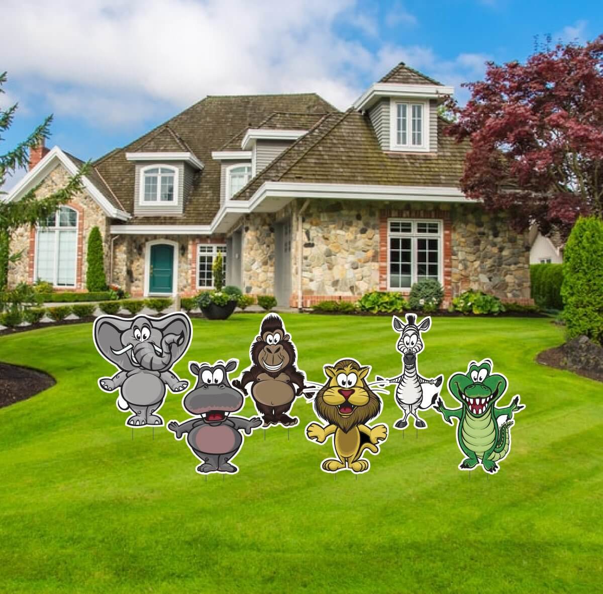 Cartoon Animal Yard Decoration Accessory 6 piece Set