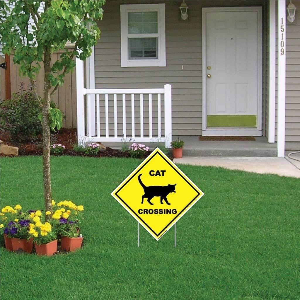 Cat Crossing Sign or Sticker