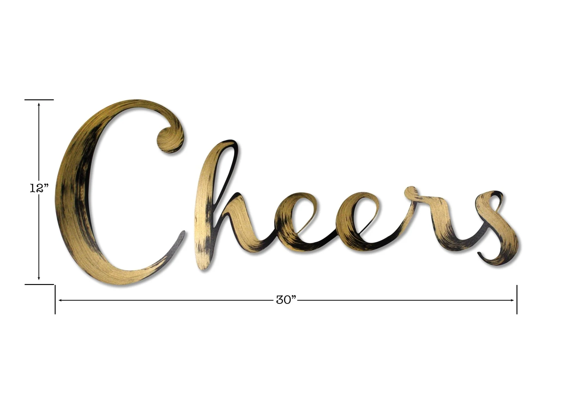 Hand Painted Script Cheers Wall Decor - Image 4