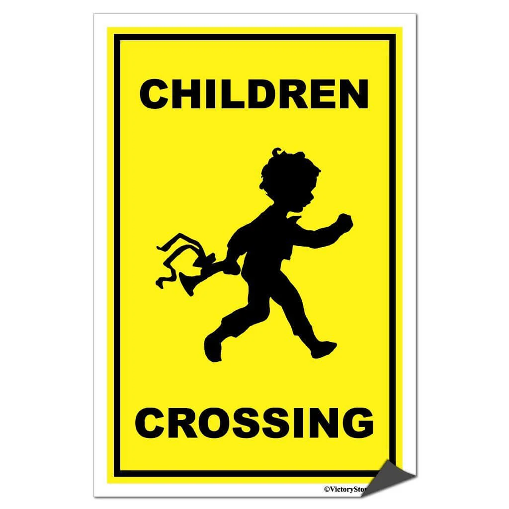 Children Crossing Sign or Sticker - Image 7