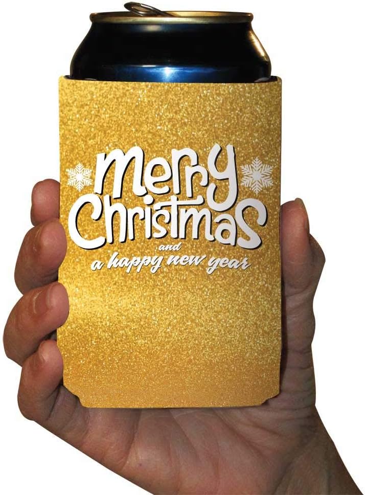 Christmas Can Coolers Pack "Merry Christmas and A Happy New Year"