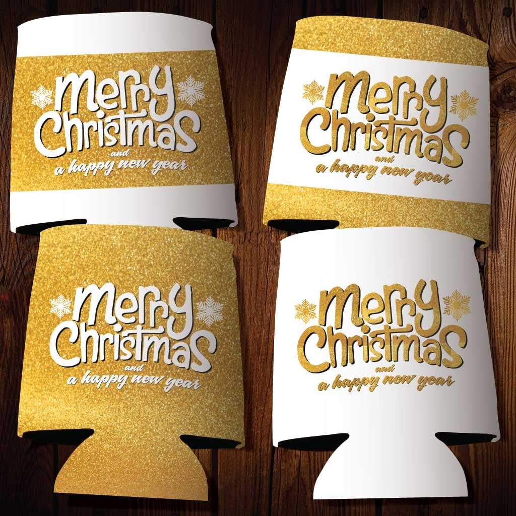 Christmas Can Coolers Pack "Merry Christmas and A Happy New Year" - Image 2