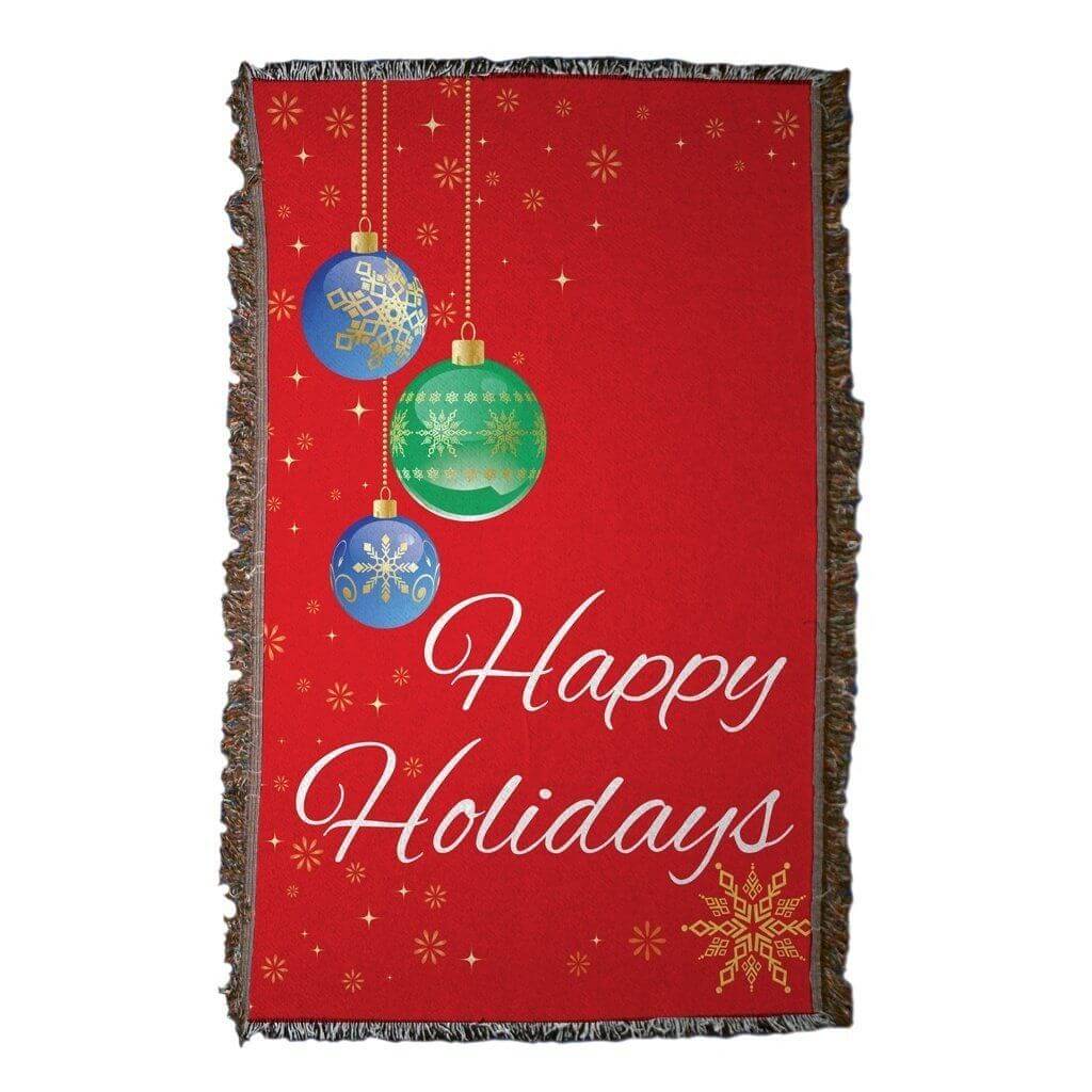 Christmas Ornaments Woven Blanket