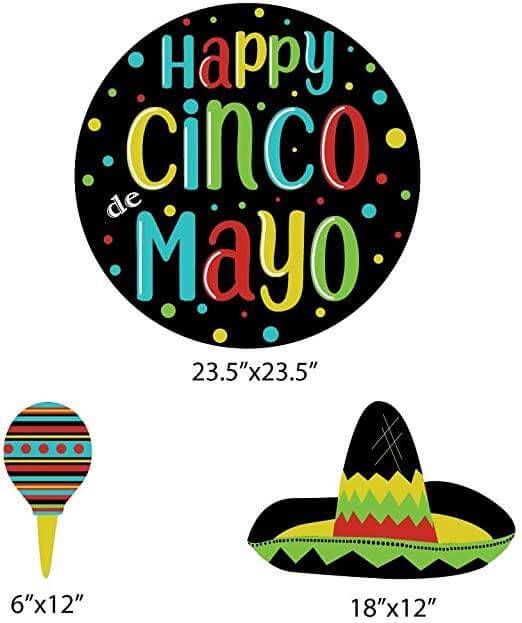 Cinco De Mayo Sombreros and Maracas Yard Decoration Set of 11 - Image 3