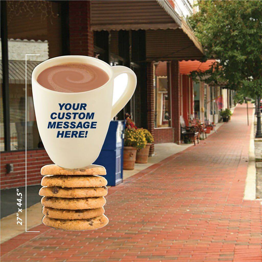 Life Size Stand Up Cutout | Coffee Cup and Cookies - Image 3