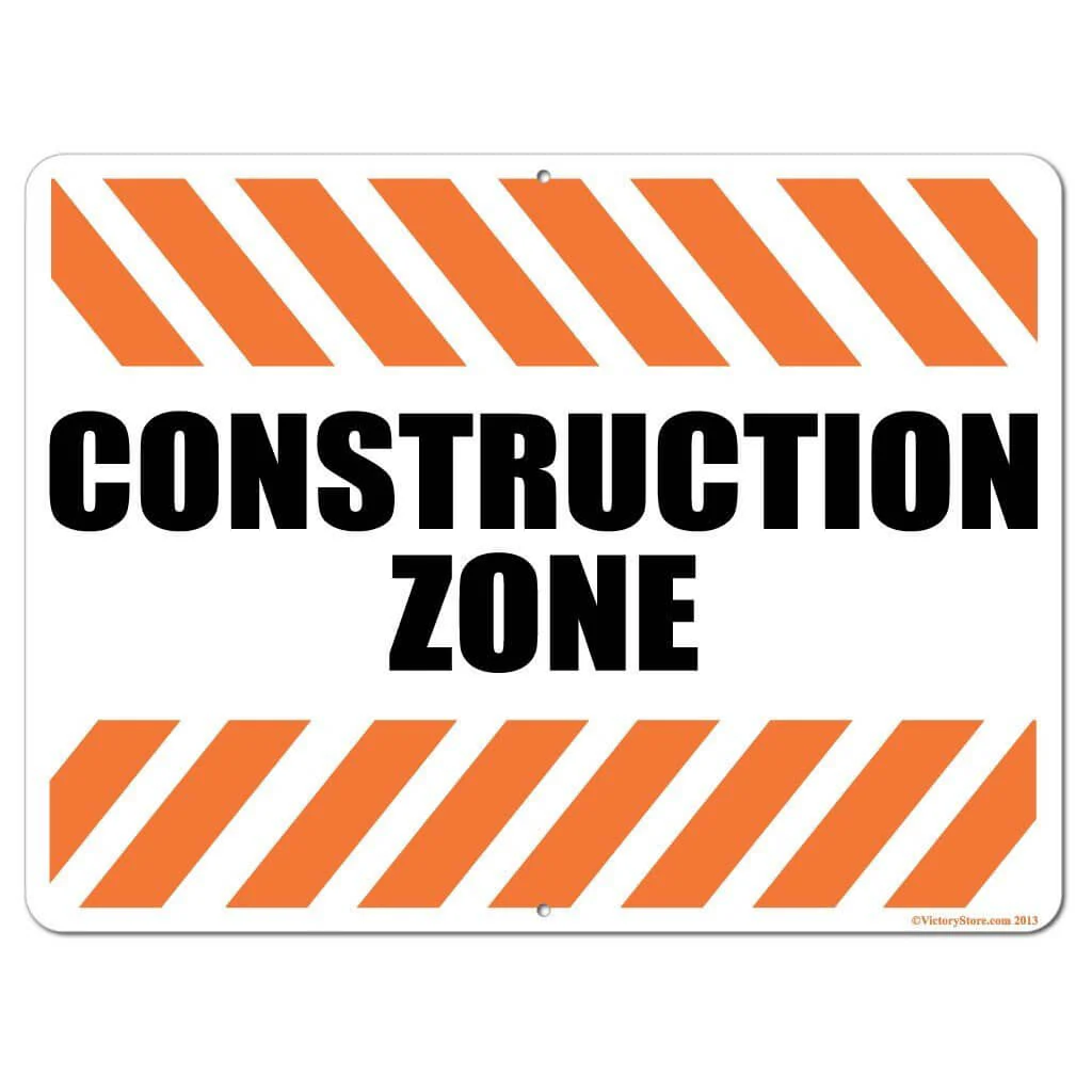 Construction Zone Sign or Sticker - Image 3