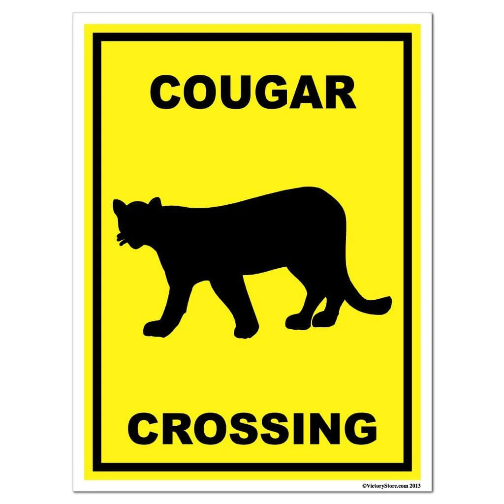 Cougar Crossing Sign or Sticker - Image 5