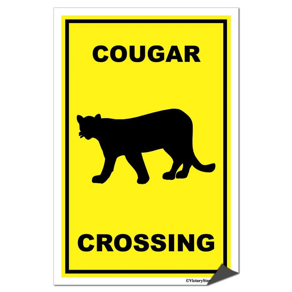 Cougar Crossing Sign or Sticker - Image 7