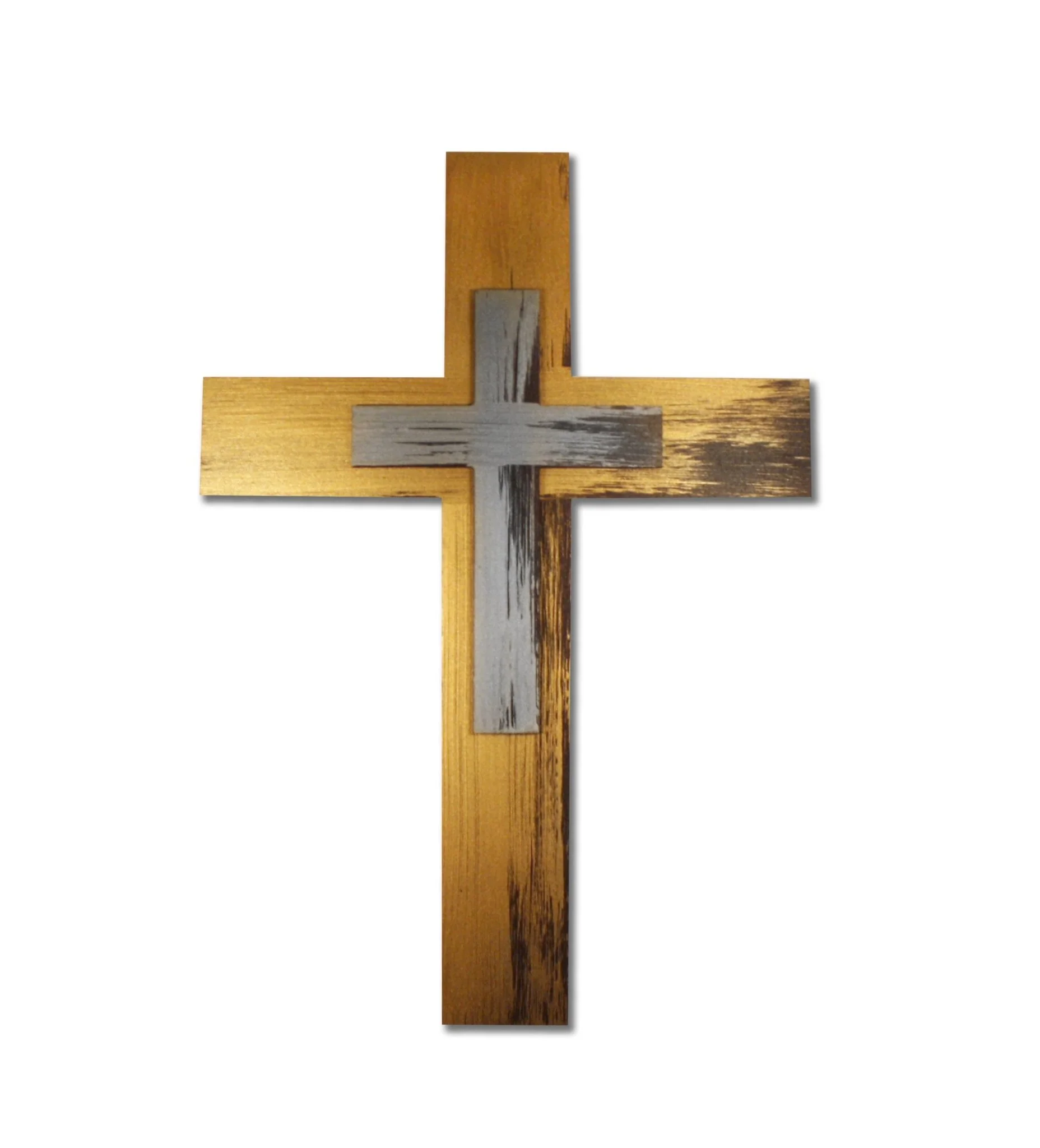 Cross on Cross Hand Painted Wall Decor - Image 2