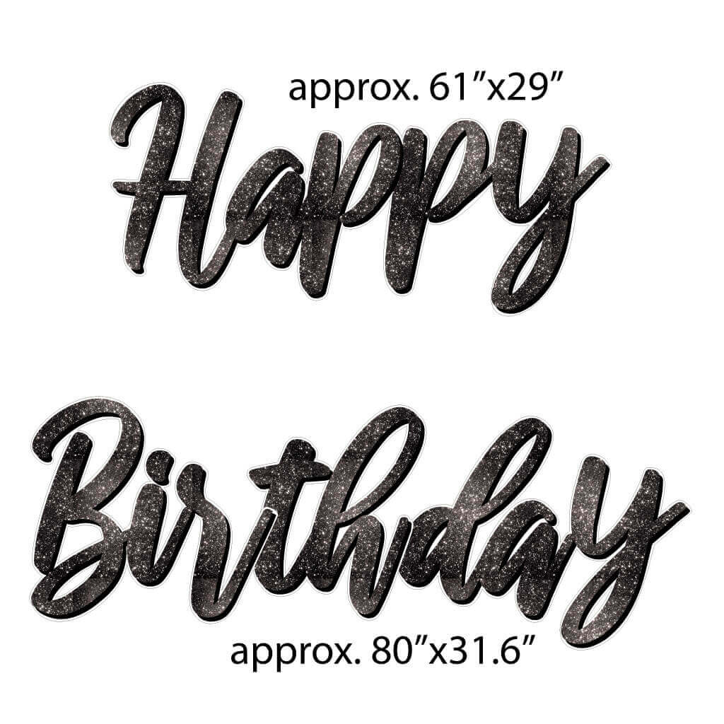 Sparkle Cursive Happy Birthday Quick Set Yard Card - 5 pc set - Image 4