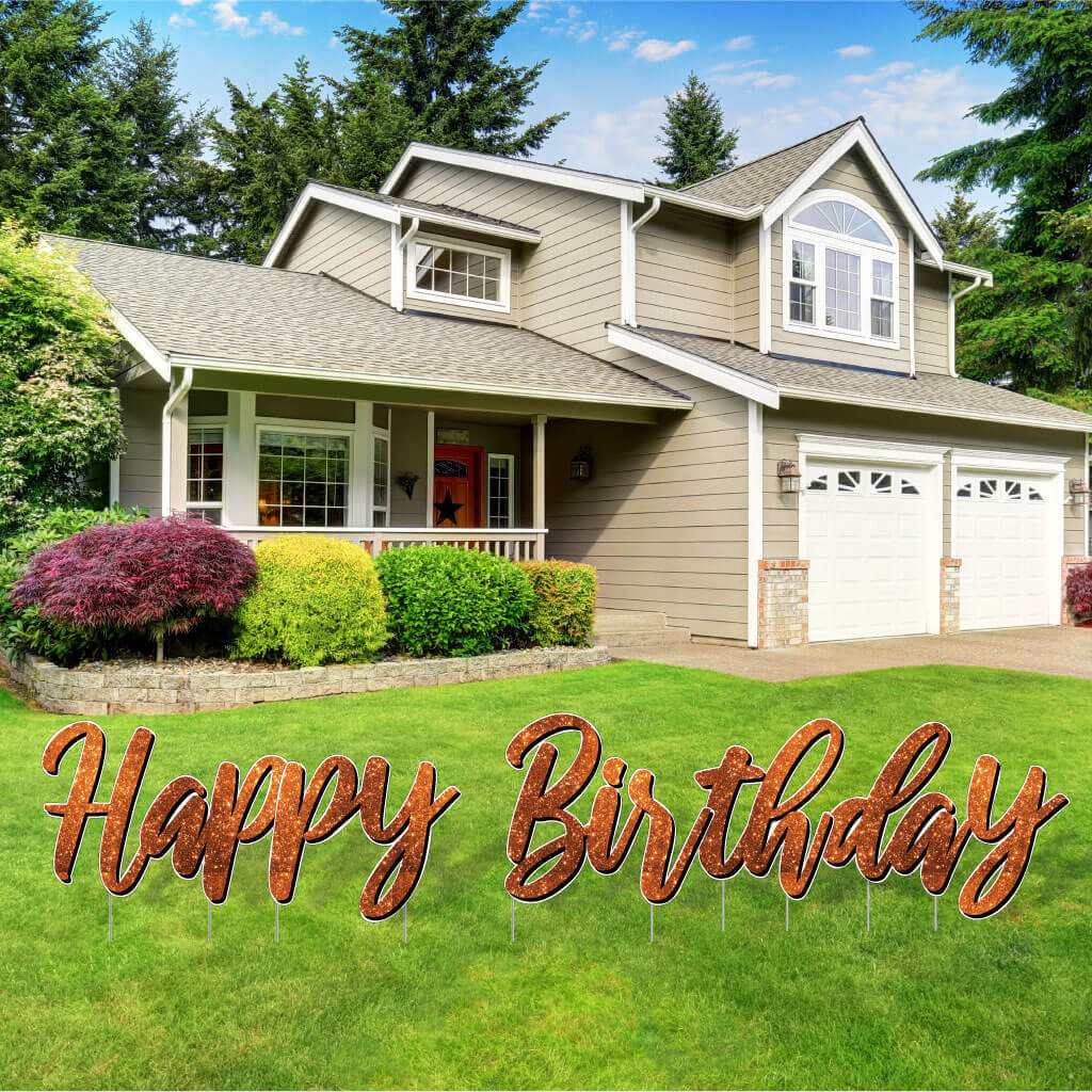 Sparkle Cursive Happy Birthday Quick Set Yard Card - 5 pc set - Image 6