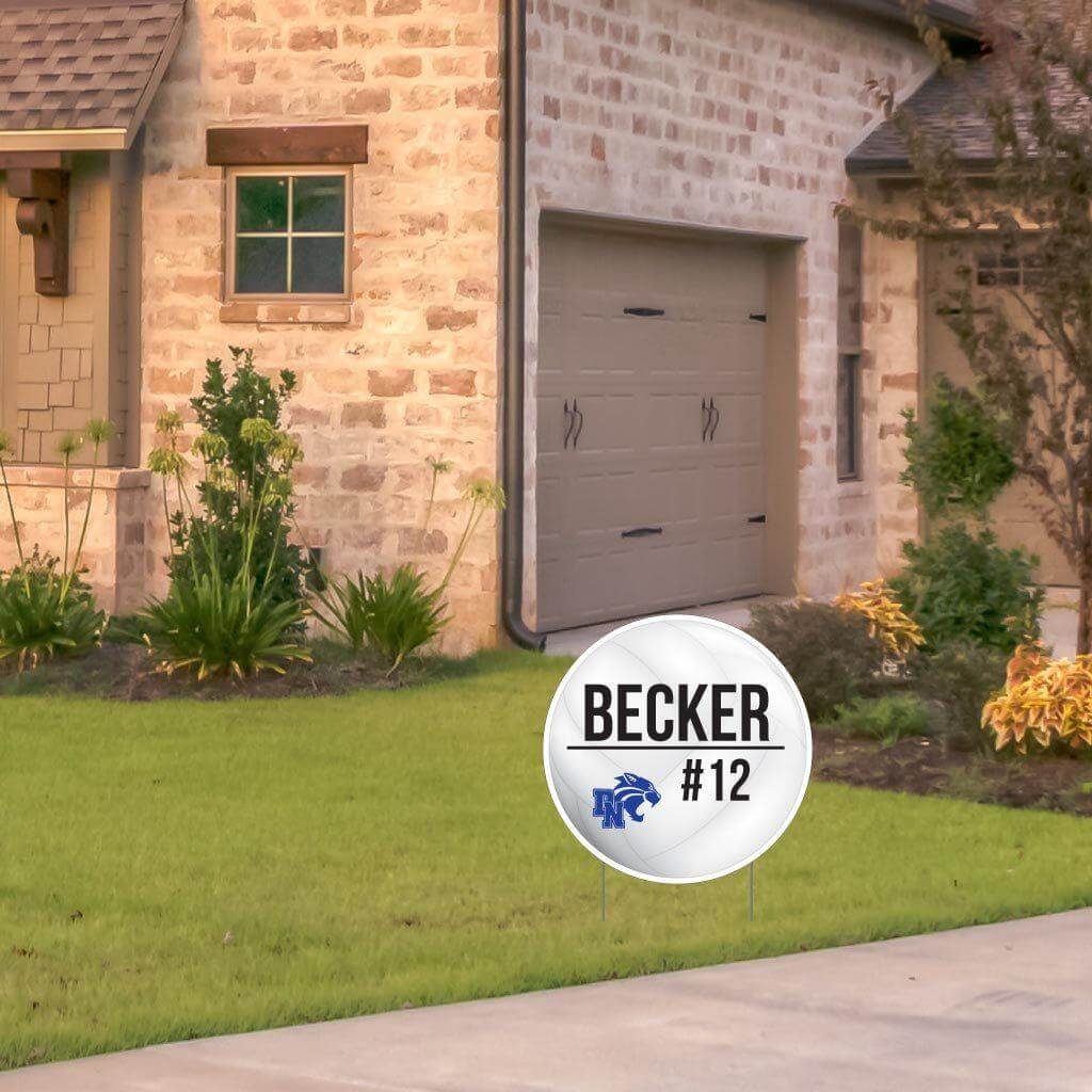 Custom 22" Round Volleyball Player Yard Sign - Image 2