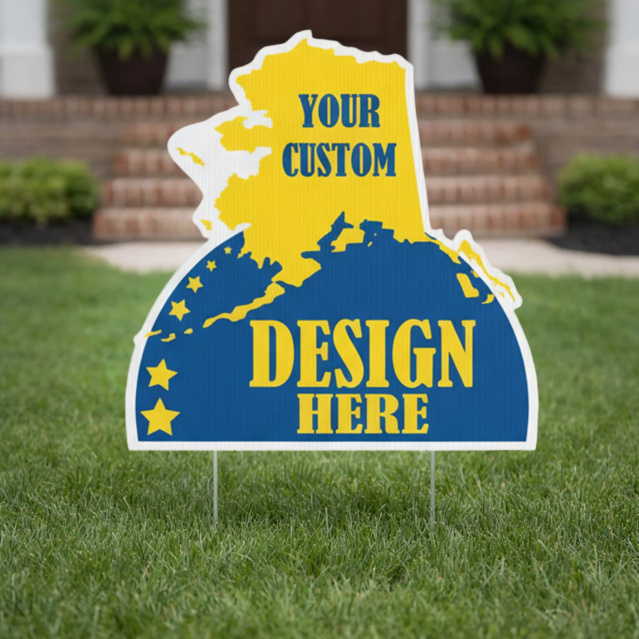 Custom - Alaska- State Shaped Yard Signs