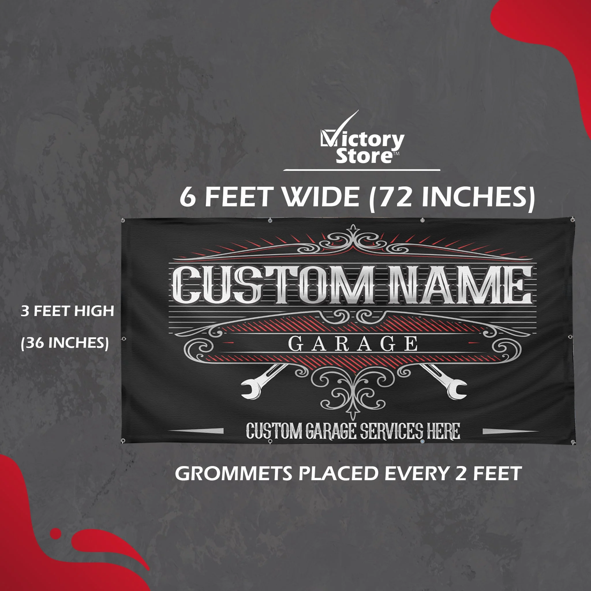 Custom Auto Shop Banner with Grommets, Personalized Vinyl Garage Sign - Image 2