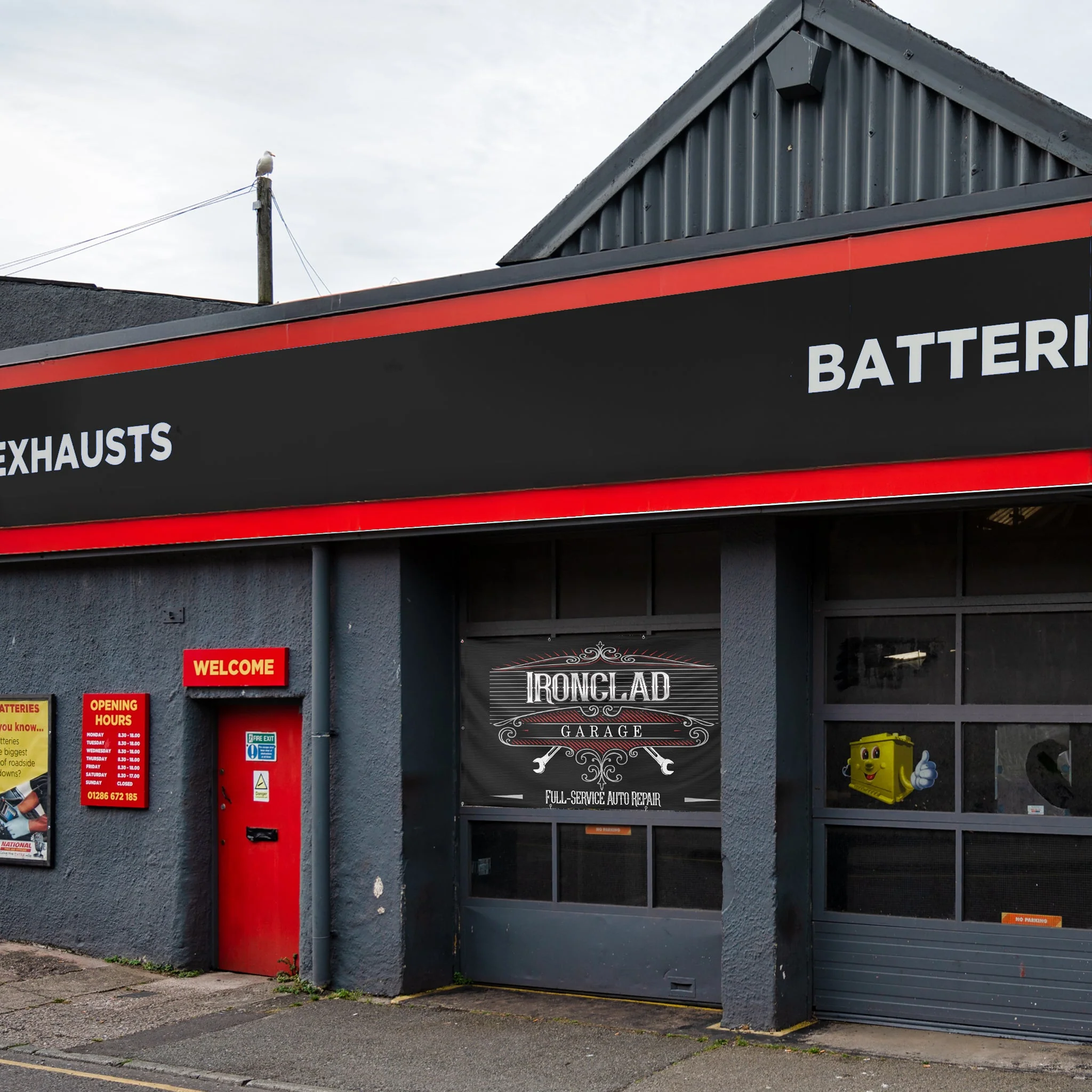Custom Auto Shop Banner with Grommets, Personalized Vinyl Garage Sign - Image 7