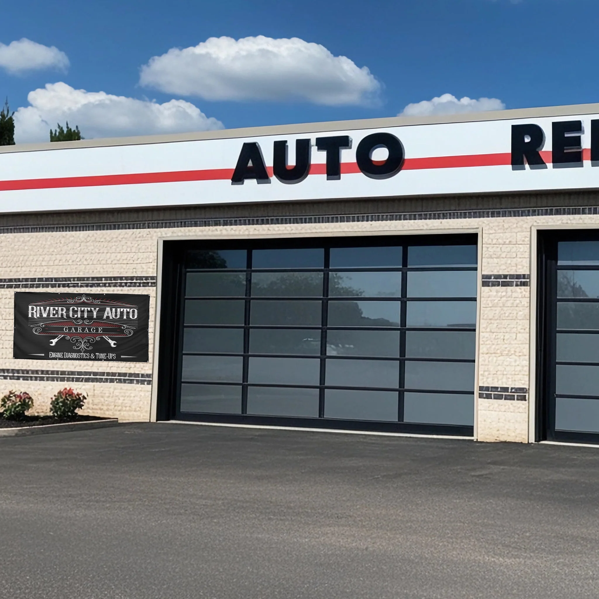 Custom Auto Shop Banner with Grommets, Personalized Vinyl Garage Sign - Image 9