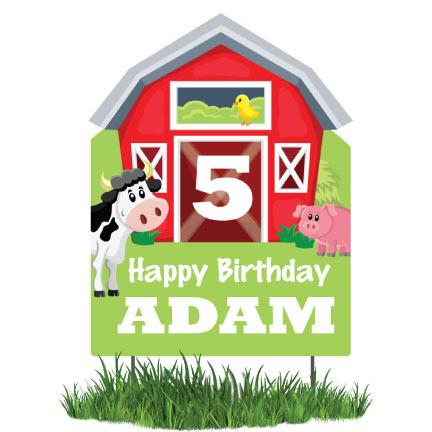 Custom Barnyard Happy Birthday Yard Sign - Image 2