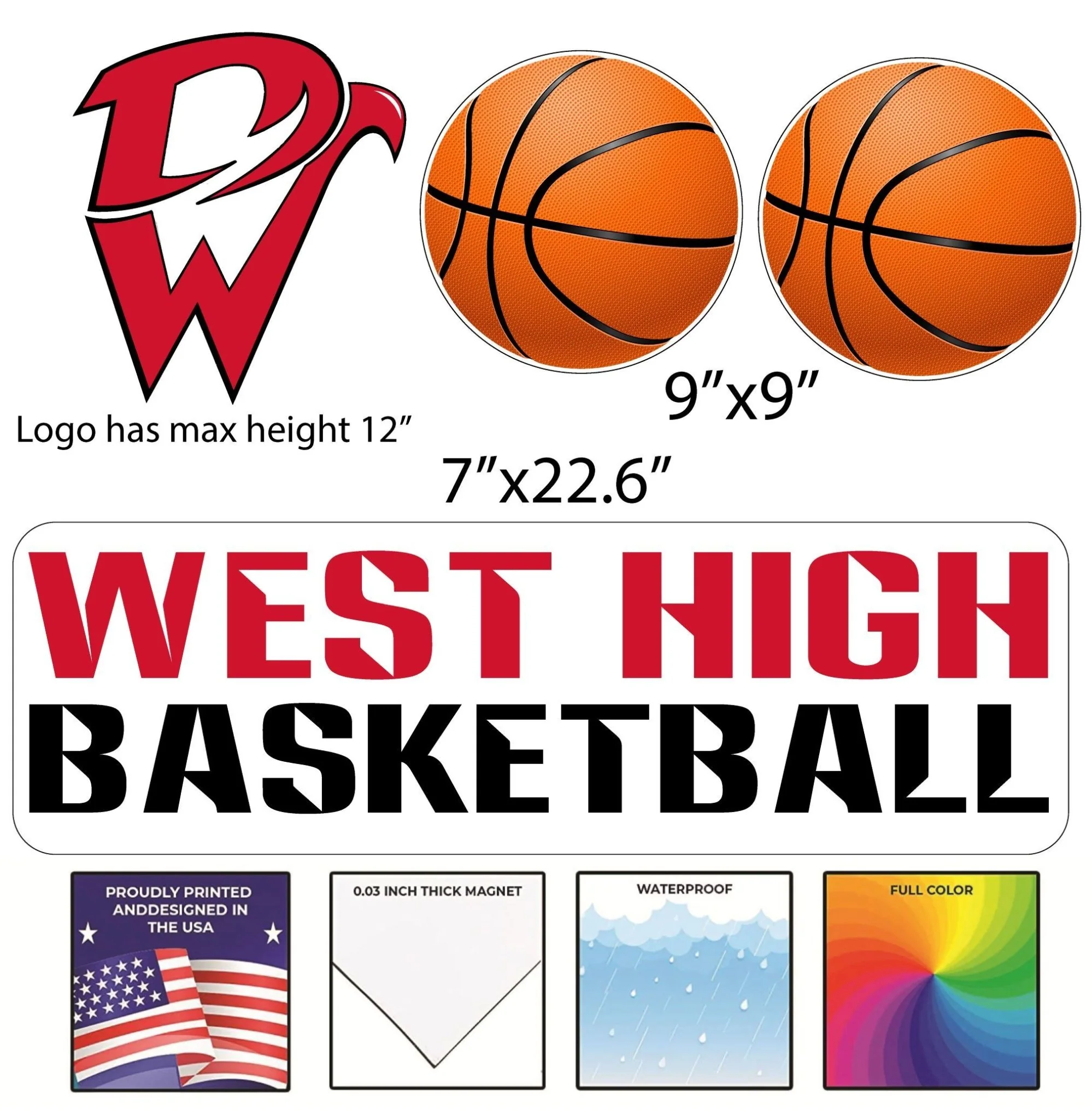 Custom Basketball Team Garage Door Magnet - Image 4