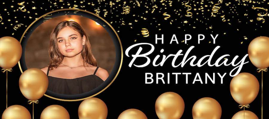 Custom Black & Gold Birthday Banner - Image 3