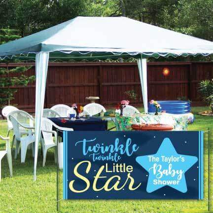 Custom Blue Twinkle Twinkle Little Star Baby Shower Banner