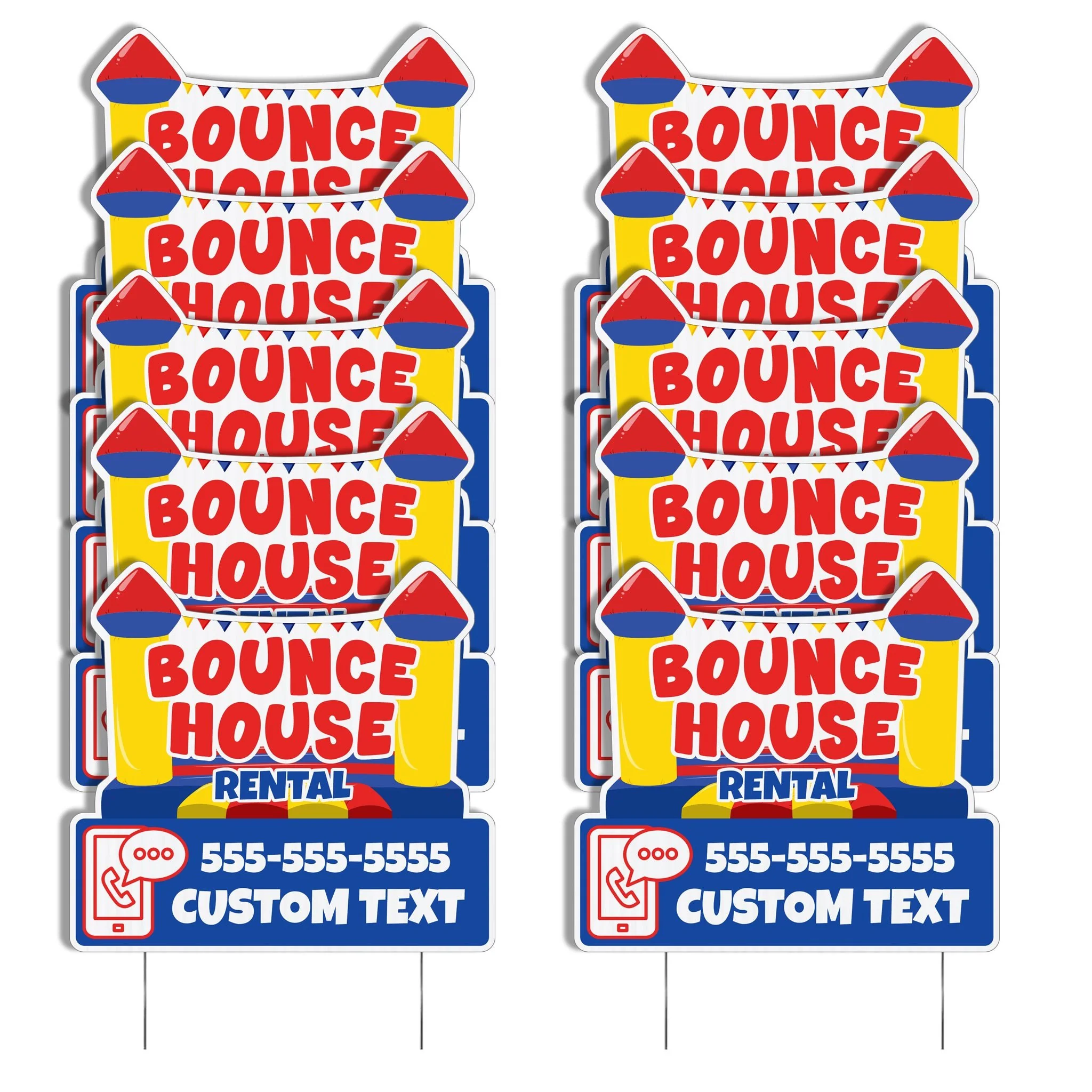 Custom Bounce House Rentals Yard Signs | 10-Pack | 20 EZ Stakes Included - Image 3