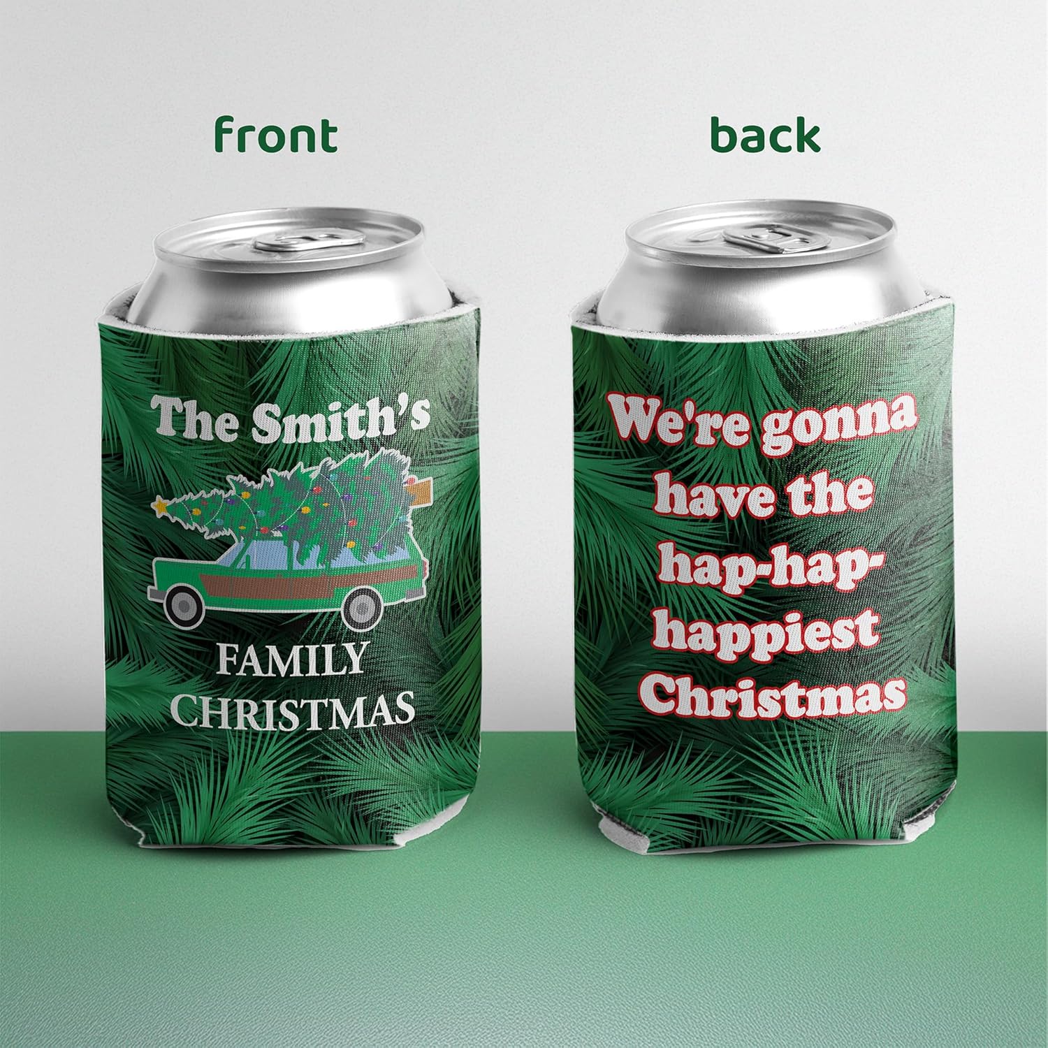 Custom Family Christmas Can Cooler Pack- "We're gonna have the hap-hap-happiest Christmas" - Image 3