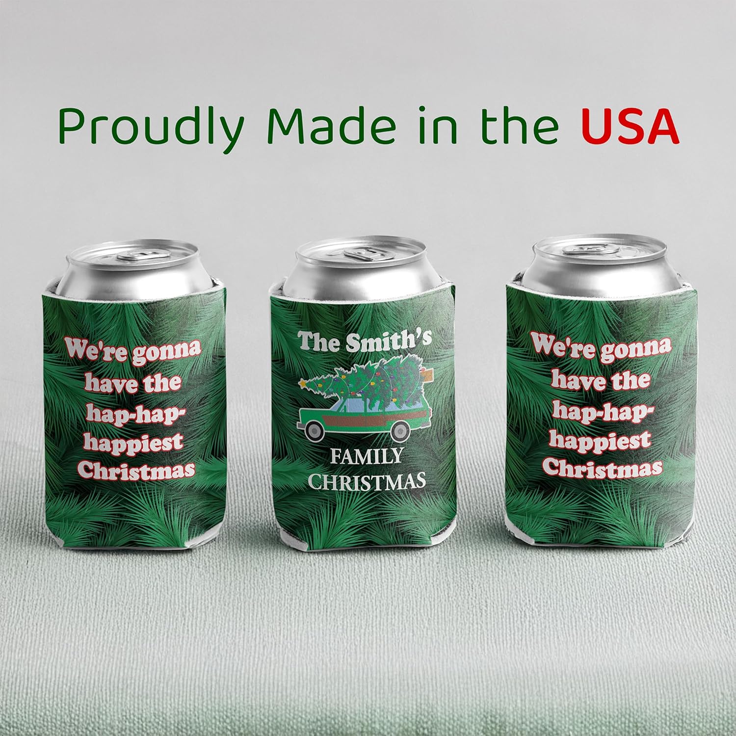 Custom Family Christmas Can Cooler Pack- "We're gonna have the hap-hap-happiest Christmas" - Image 8