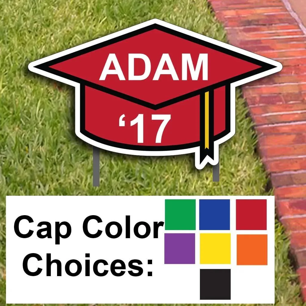 Custom Graduation Cap Pathway Yard Card - Image 2