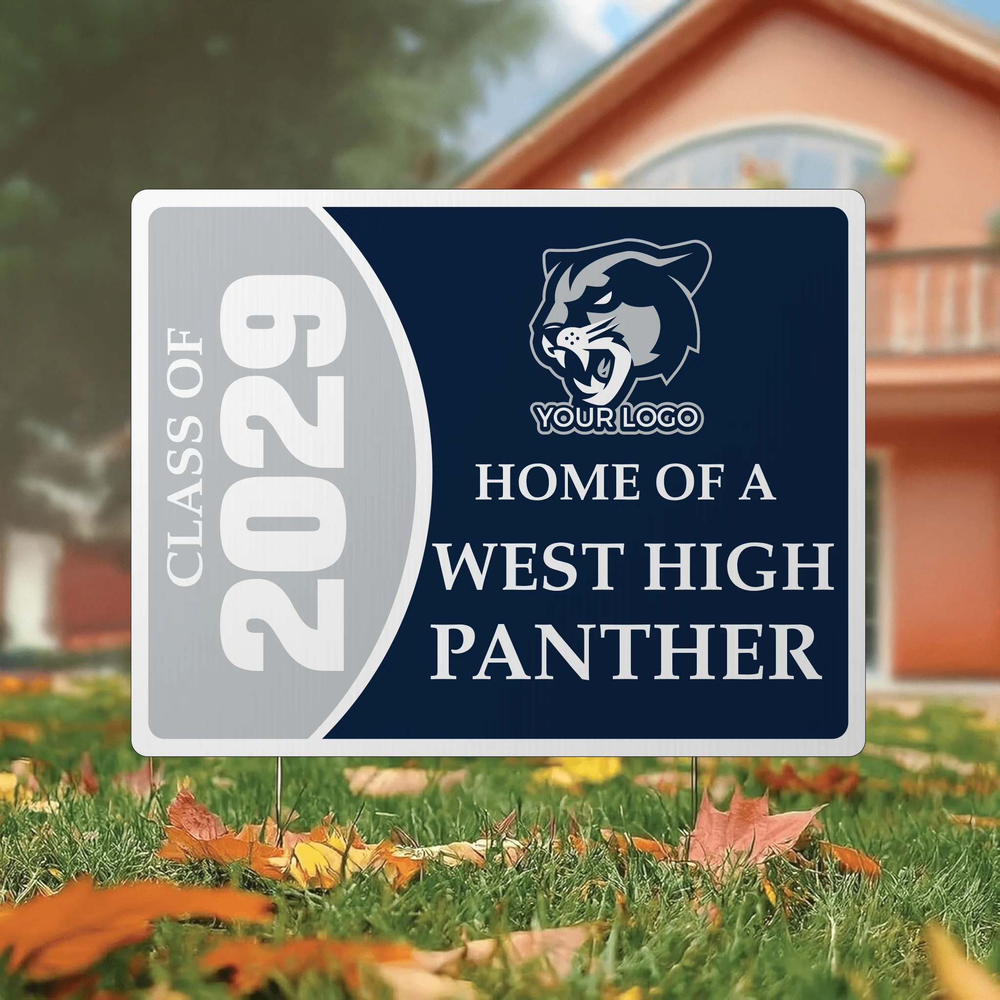 Custom Graduation Class Yard Sign – Personalized Class Year, School Mascot, Logo & Colors – 17x22 Double-Sided Waterproof Corrugated Plastic with Metal Stakes - Image 2