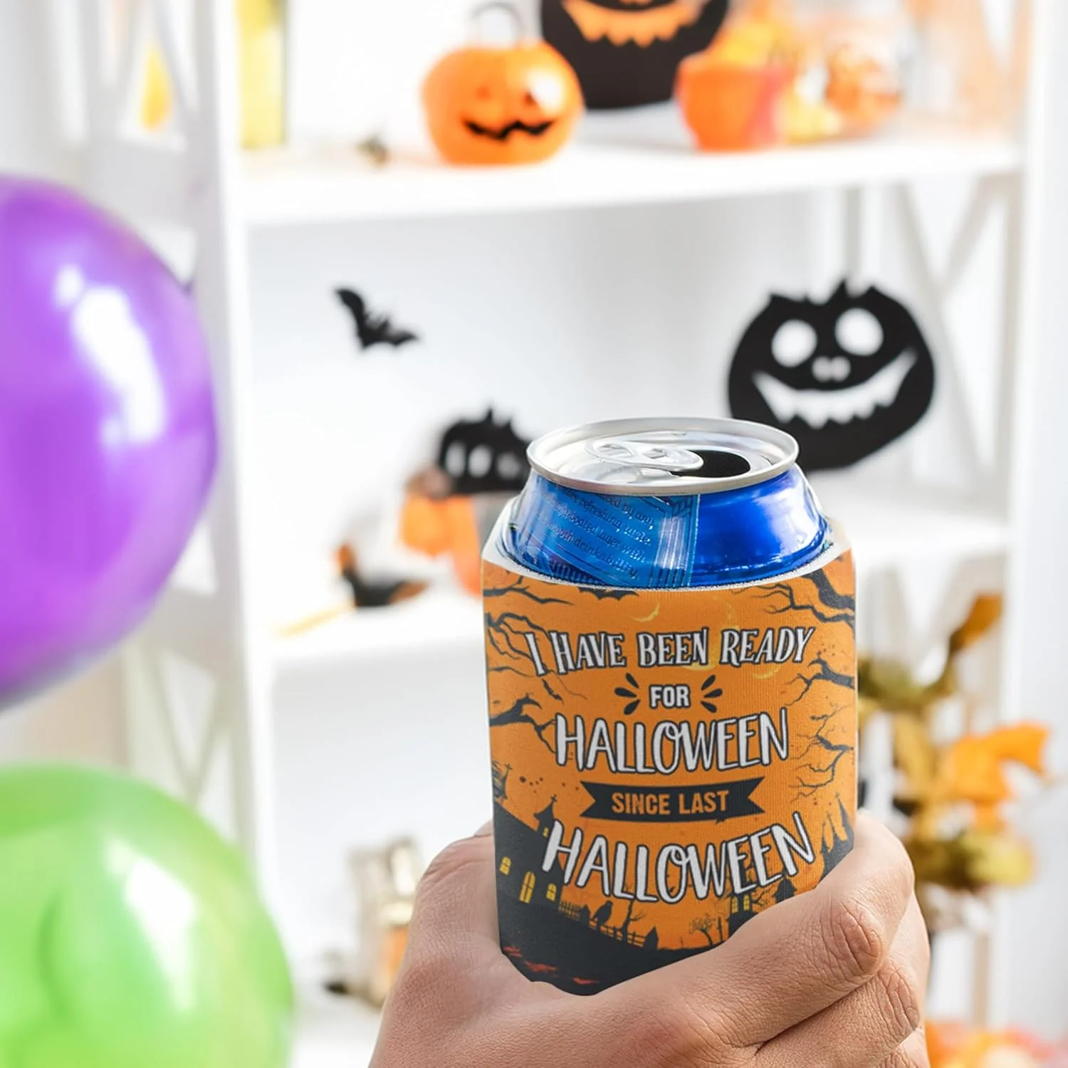 Custom Halloween Can Coolers Pack - “I Have Been Ready for Halloween Since Last Halloween” - Image 6