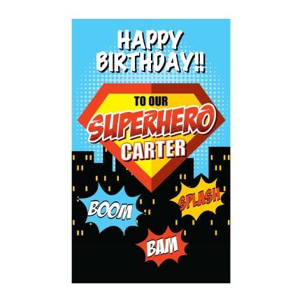 Custom Superhero Themed Birthday Party Banner - Image 3