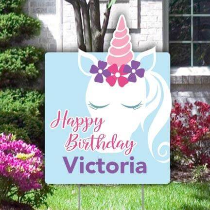 Custom Unicorn Birthday Party Yard Sign