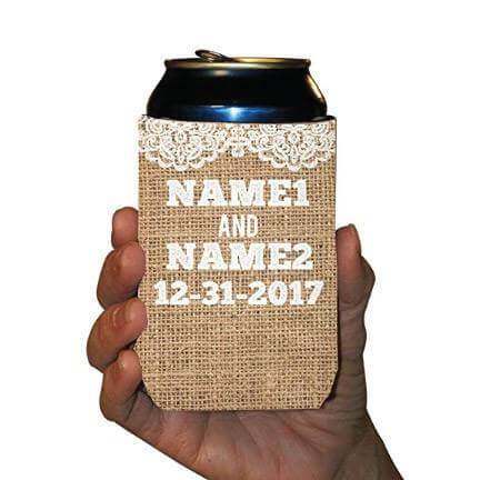 Custom Rustic Burlap To Have And To Hold Can Cooler - Image 5