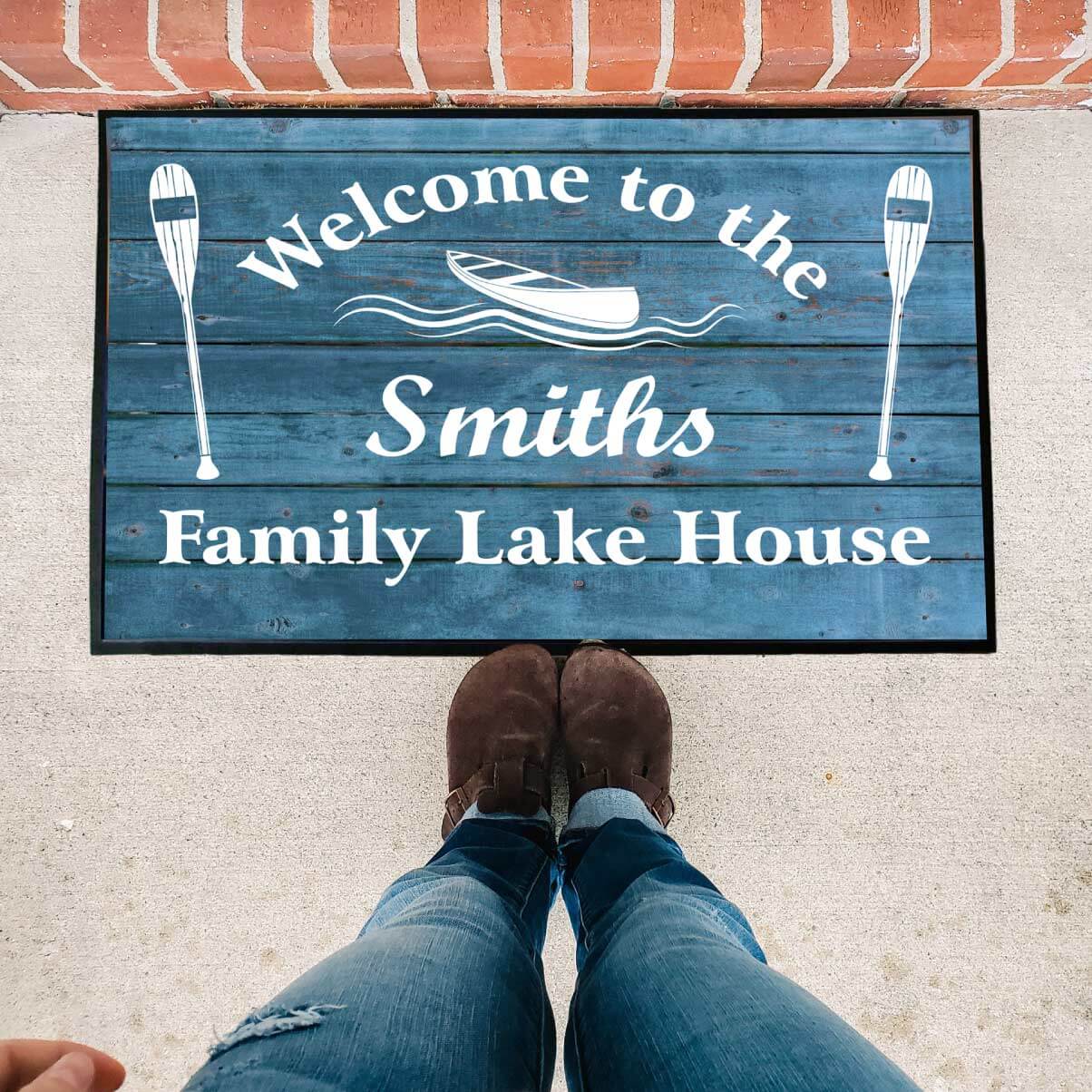 Personalized Family Lakehouse Doormat | Welcome to the Family