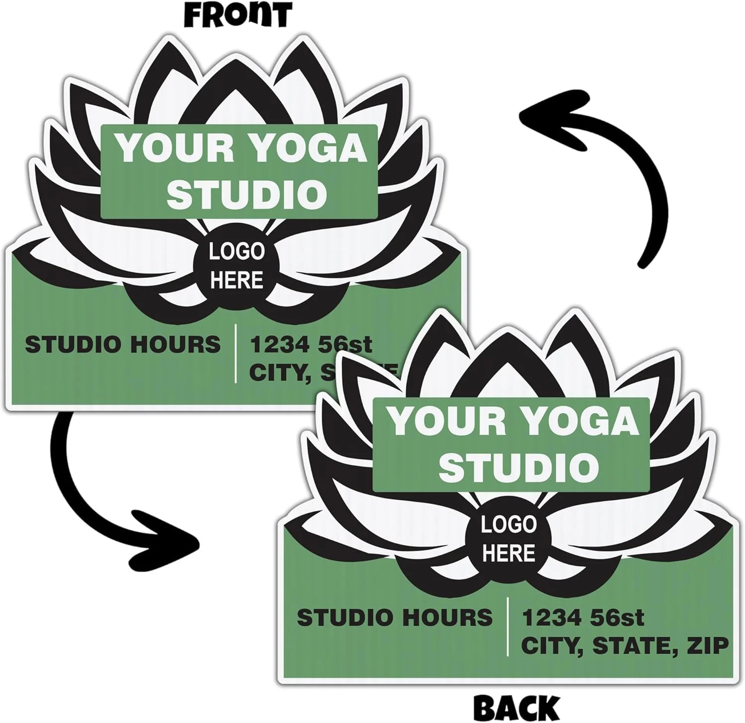 Custom Yoga Studio Yard Signs | 10-Pack | 20 EZ Stakes Included - Image 4