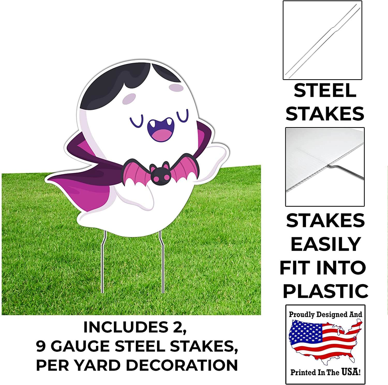 Cute Happy Halloween Ghost Yard Signs - Image 4