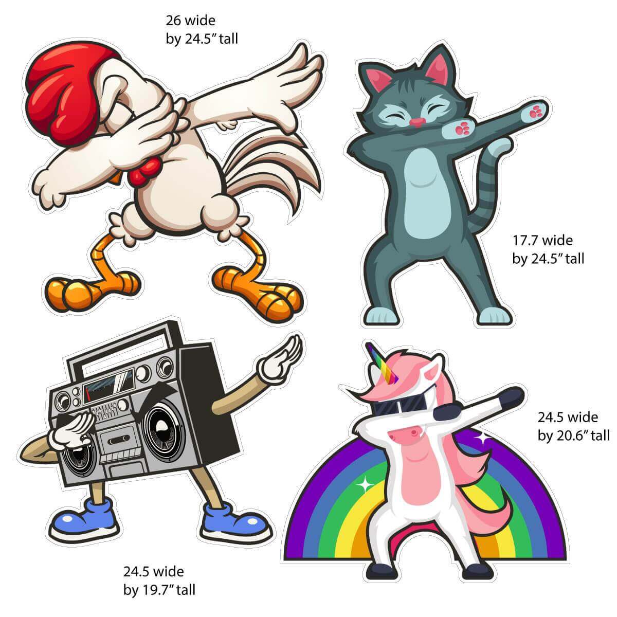 Dabbing Characters Accessory Yard Card Signs 8 pc set - Image 2