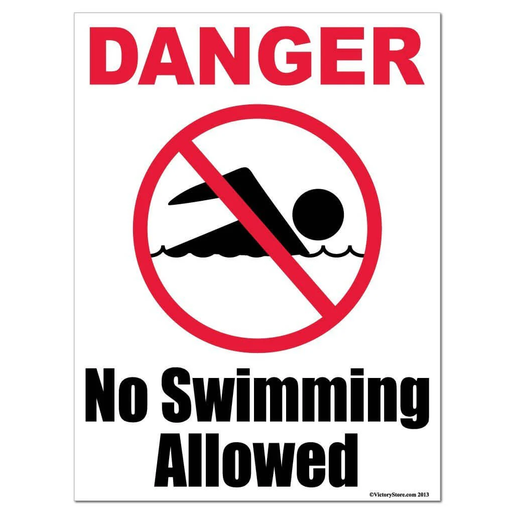 No Swimming Allowed Sign or Sticker - Image 2