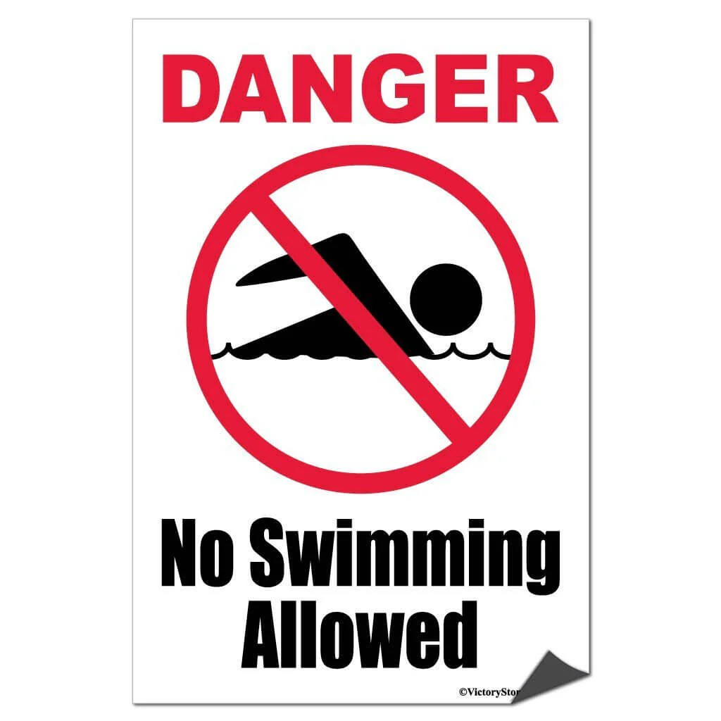 No Swimming Allowed Sign or Sticker - Image 5