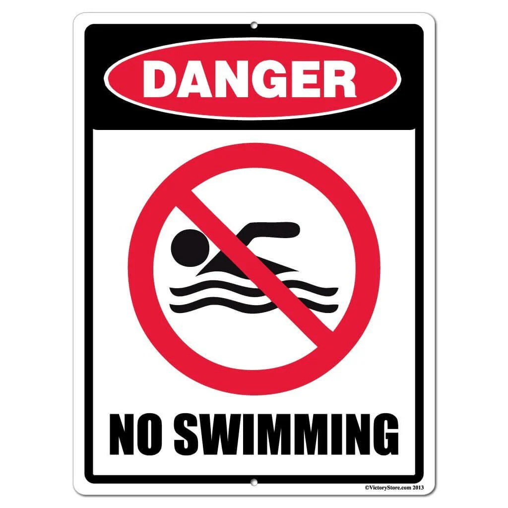 Danger No Swimming Sign or Sticker - Image 4