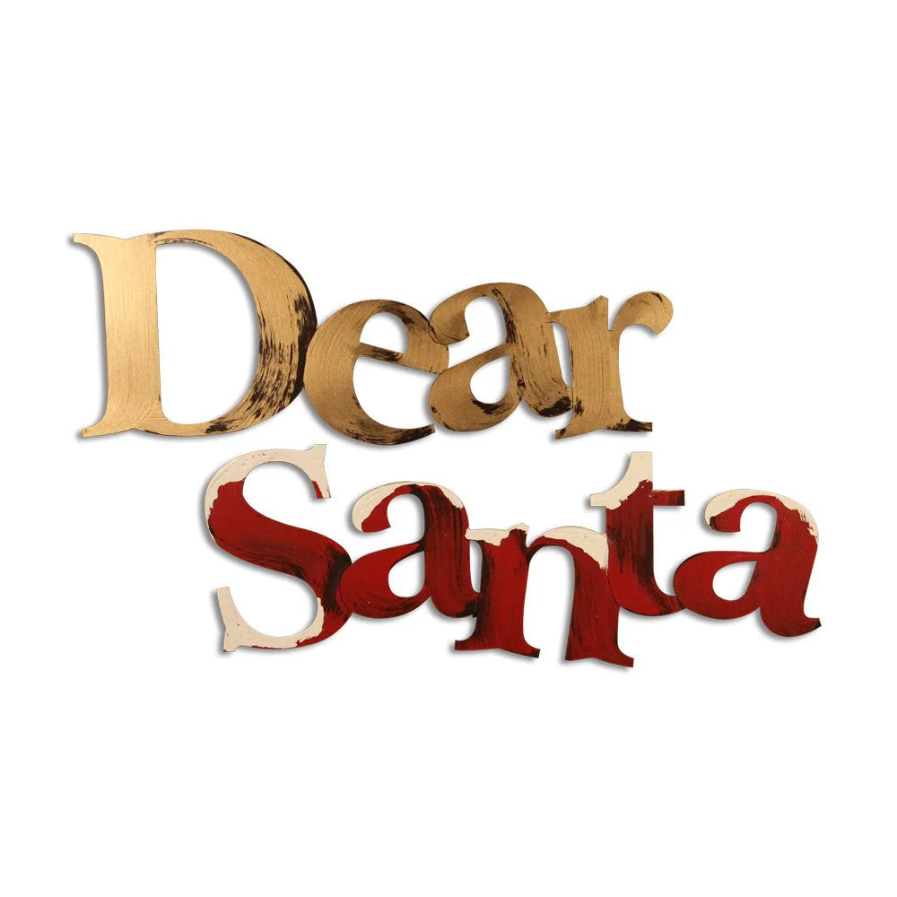 Dear Santa Hand Painted Wall Sign - Image 2