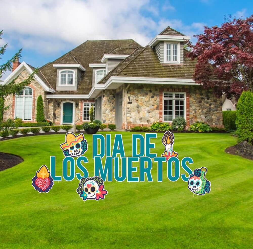 Dia De Los Muertos Yard Letter Decoration 20 pc set