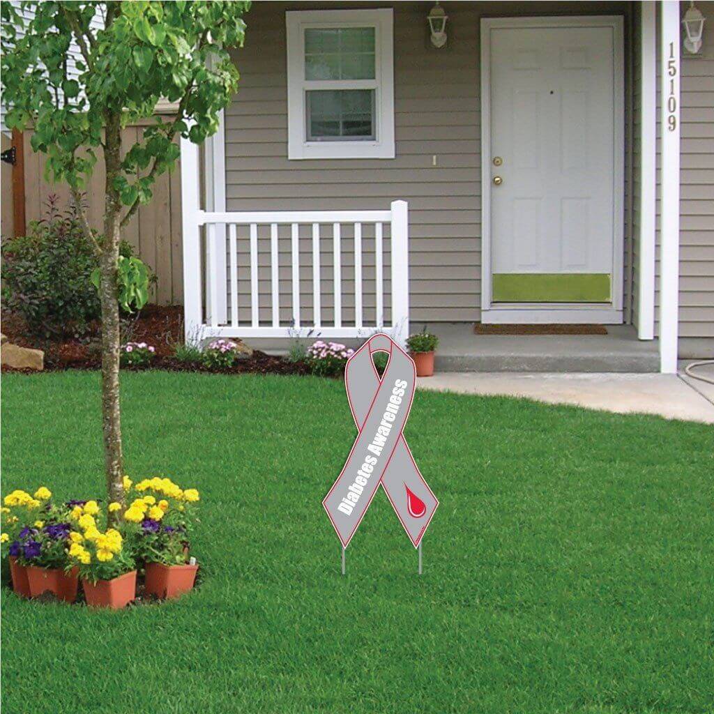 Diabetes Awareness Ribbon Yard Sign - Image 3
