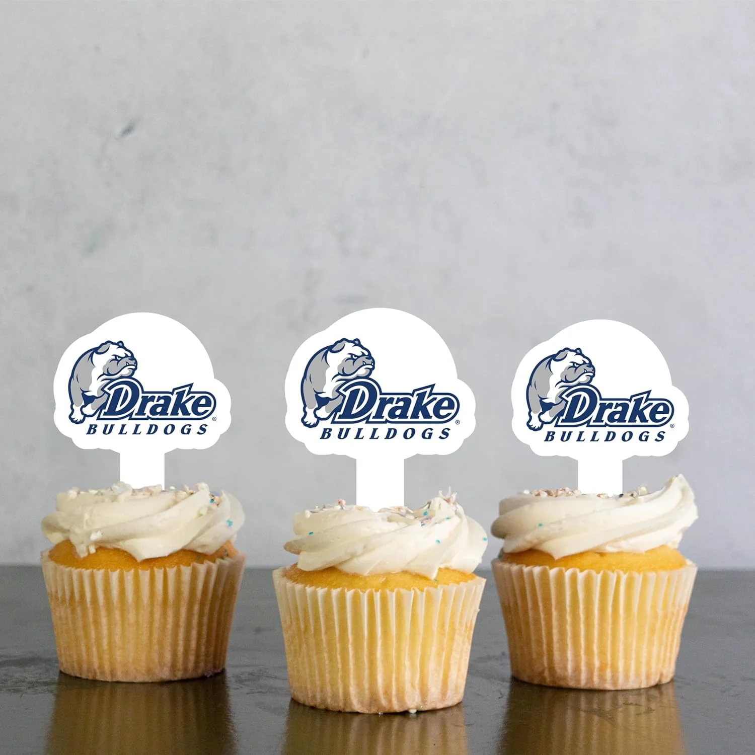 Drake University Cupcake Toppers Officially Licensed - Solid Plastic