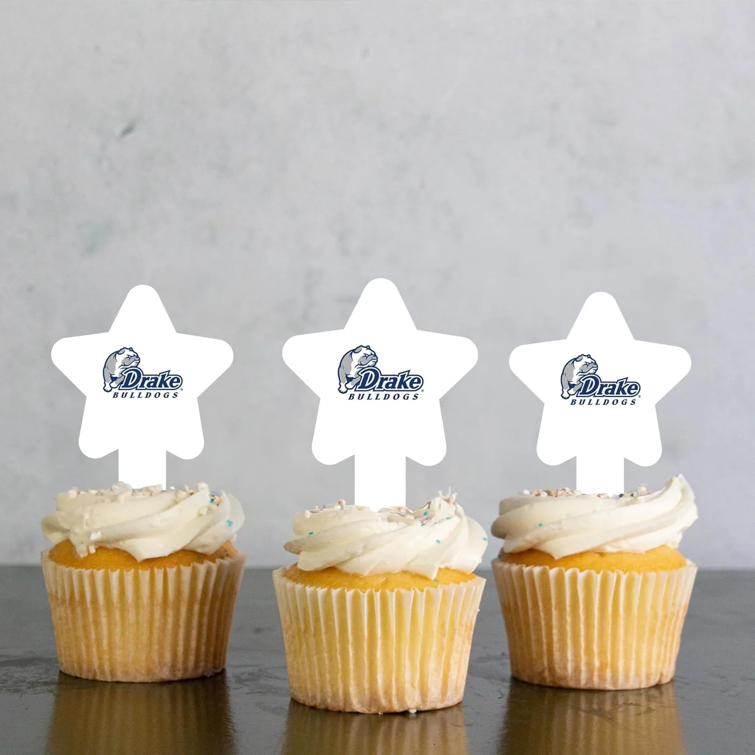 Drake University Cupcake Toppers Officially Licensed - Solid Plastic - Image 2