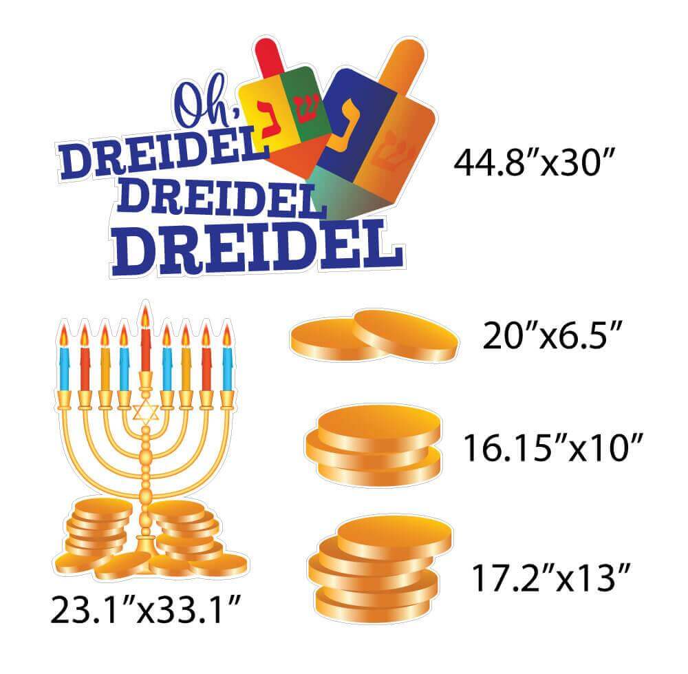 Dreidel Dreidel Dreidel Hanukkah Yard Decoration 11 pc set - Image 2