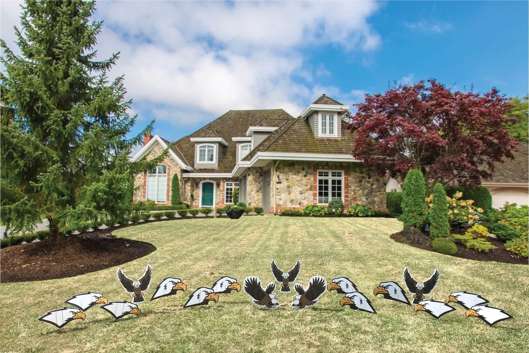 Eagle Mascot Yard Sign Accessory Set