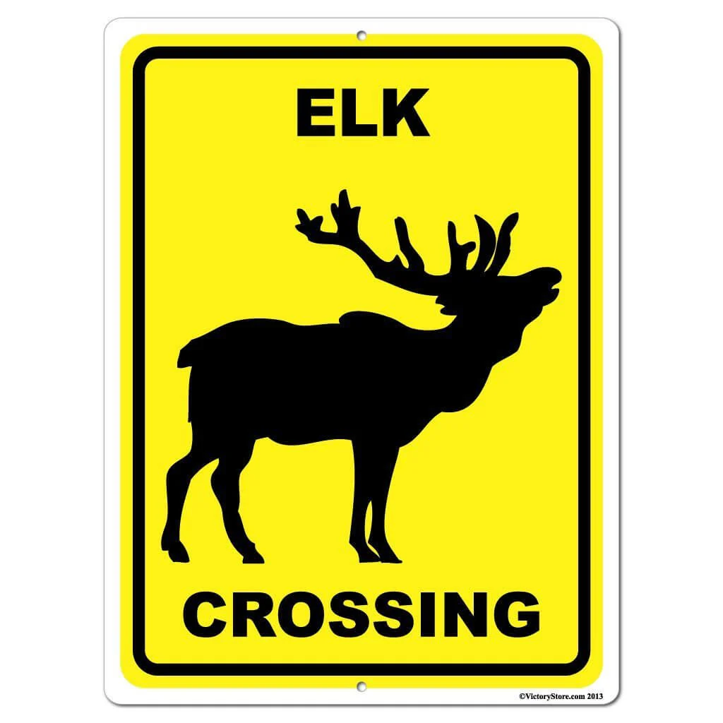 Elk Crossing Sign or Sticker - Image 6