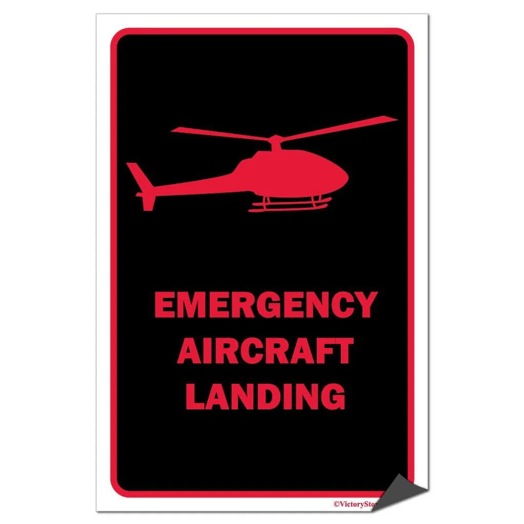 Emergency Aircraft Landing Sign or Sticker - Image 5