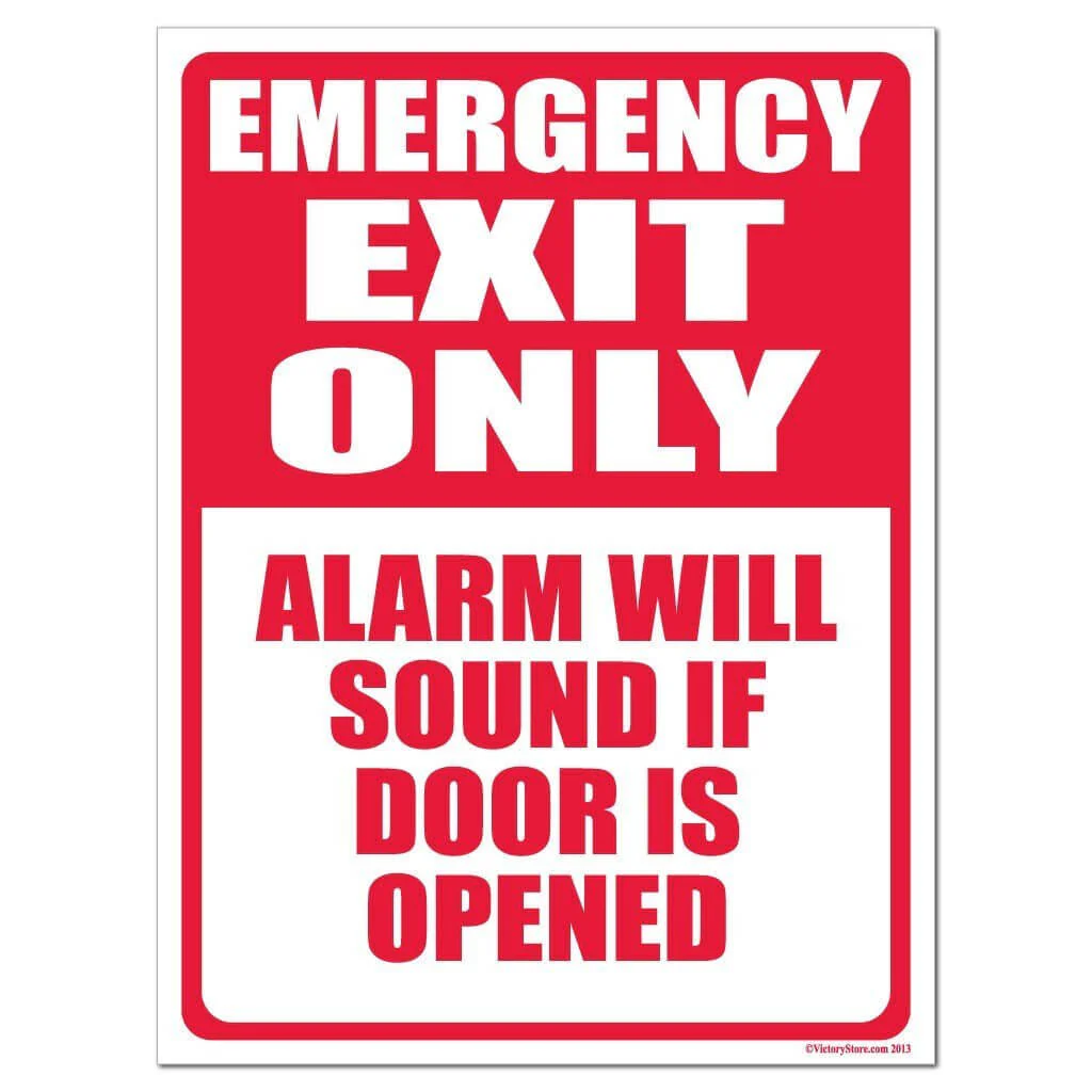 Emergency Exit Only Alarm Will Sound If Door is Opened Sign or Sticker - Image 2